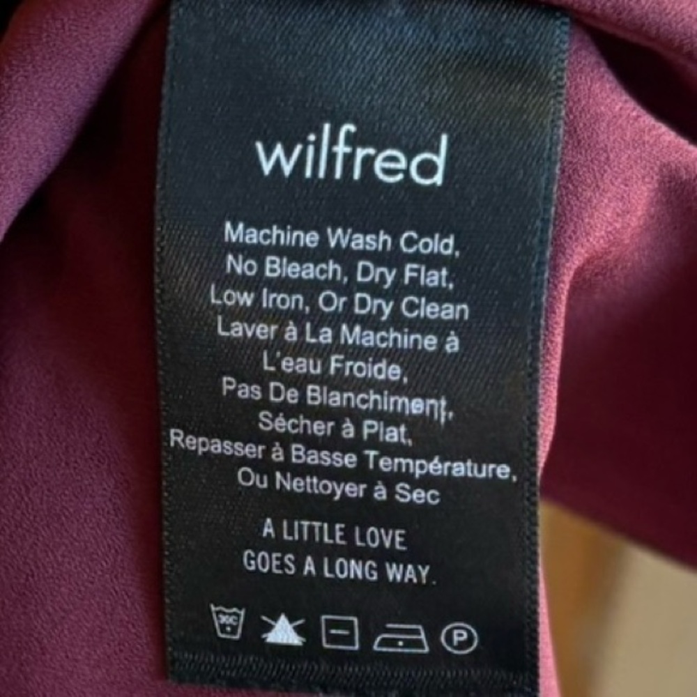 Aritzia Wilfred Beaune Pleated Wrap Dress Rose Bowl Red - Picture 7 of 7